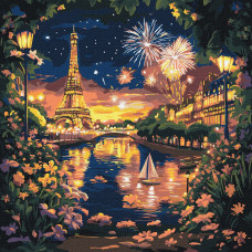 Набір для розпису по номерах "Салюти Парижу" 40х40см KHO3669