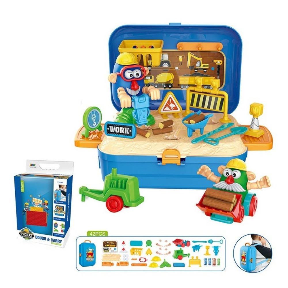 Тісто для ліплення 8745WB, 4 шт (стік), формочки (фігурки/транспорт), 42 гр, рюкзак, в картонній обгортці