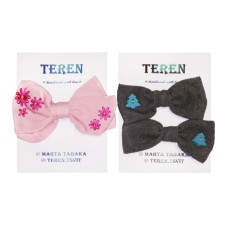 Бант для дівчаток вишитий на лляній тканині B-TER