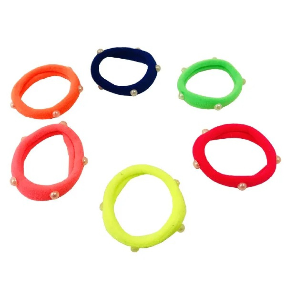 Гумка для волосся електрик, з намистинками