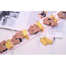 Гумка для волосся мікрофібра дитяча, метелик напис 2 см. 15-3.6-18