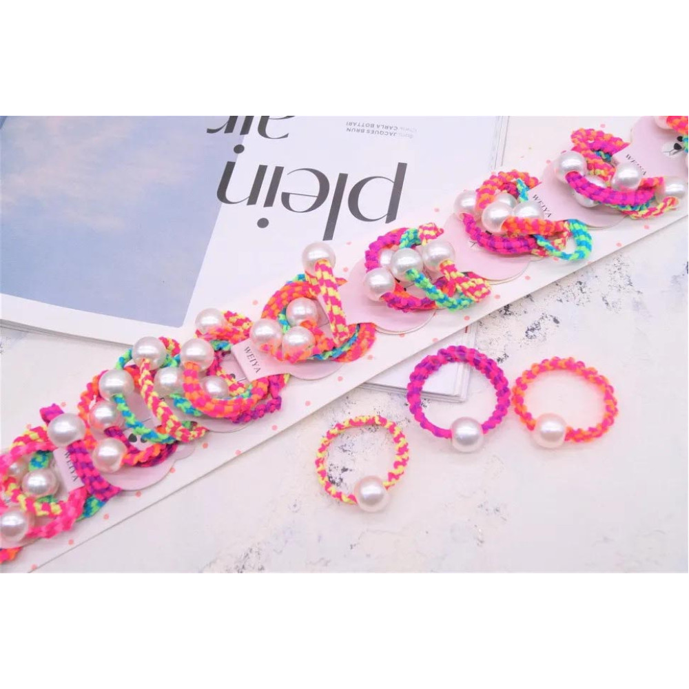 Гумка для волосся тонка, дитяча з перлами 3 см RD22-10