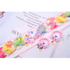 Гумка мікрофібра для волосся + звірятка 2,5 см 2-2,7-18