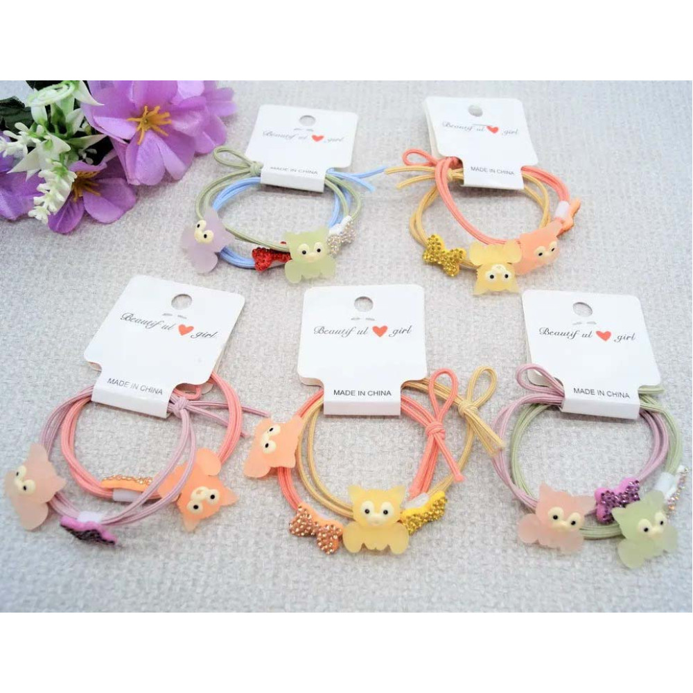 Гумка тонка кольорова Котик бантик 5 см