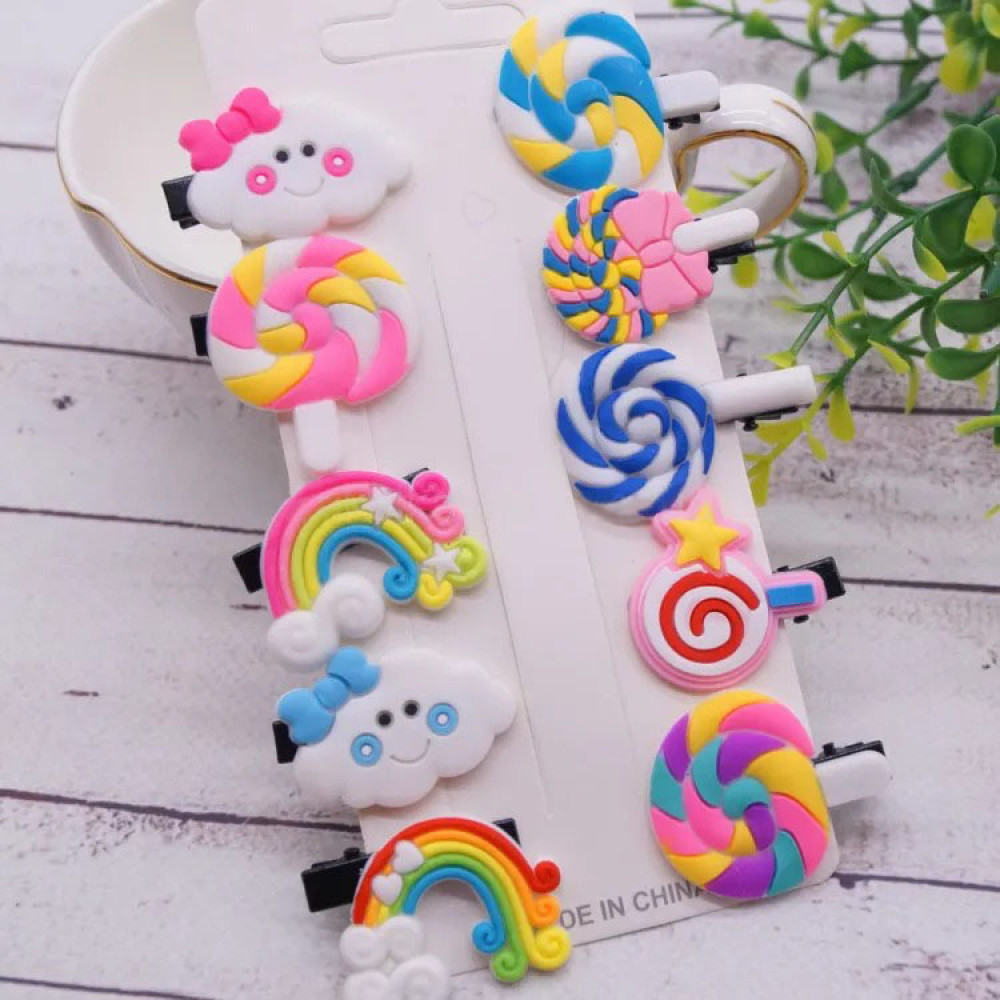 Заколка-качечка цукерка веселка 3 см, СА35-40