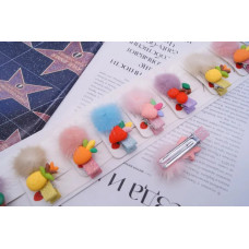 Заколка- мех + фруктики 5,5 см ВС-21-202