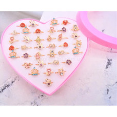 Кільця дитячі асорті з камінчиками КК-12