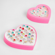 Набір прикрас С 55941 "Срібні каблучки", регулювання розміру, в коробці