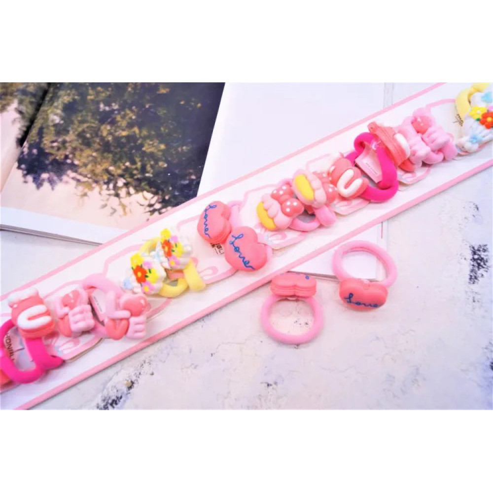 Резинка мікрофібра для волосся серце асорті 3 см 24-36-18