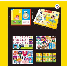 Дощечка магнітна "Розпорядок дня" 196-6 A, 2 в 1, малювання + пазли, 12 картинок, в коробці