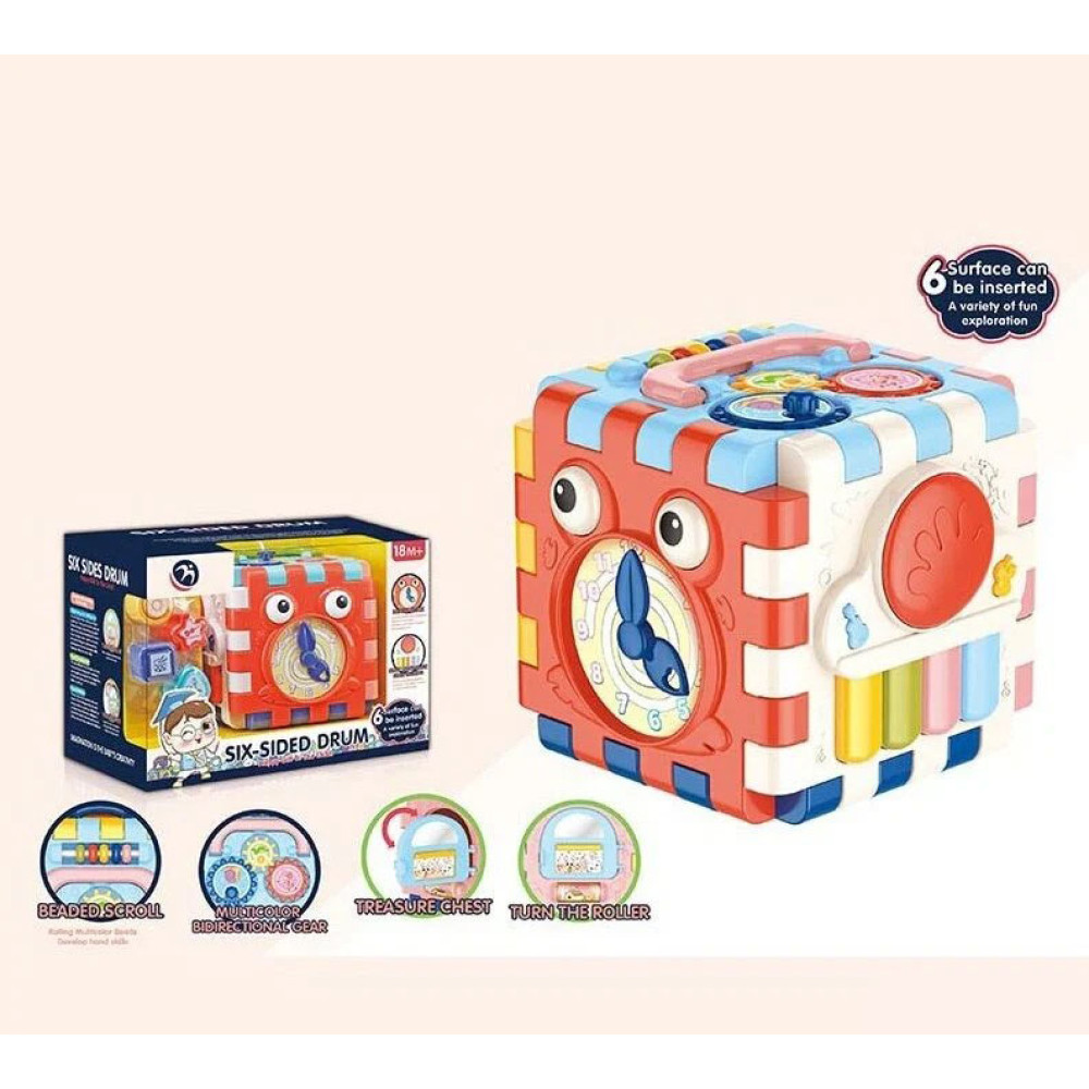 Куб музичний BM 1001, на батарейках, підсвічування, мелодії, звуки тварин, сортер, в коробці