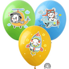 Куля Арт-Show 12'' "Звірятка. Повітряний транспорт", кольоровий друк