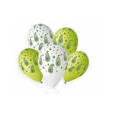 Куля латексна Gemar з печаткою "Авокадо" шовкографія 13'