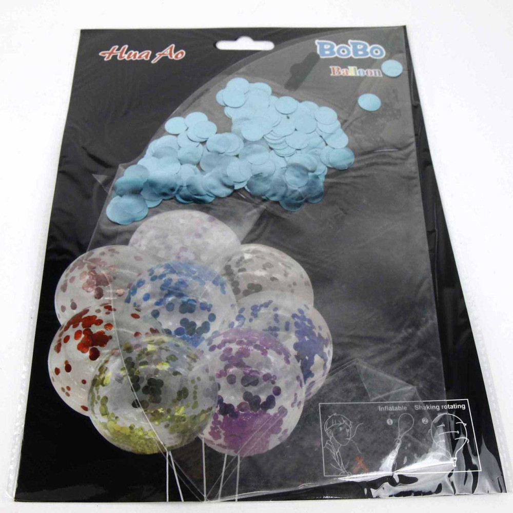 Кулька баблс з метафаном 36" срібне конфеті 2253