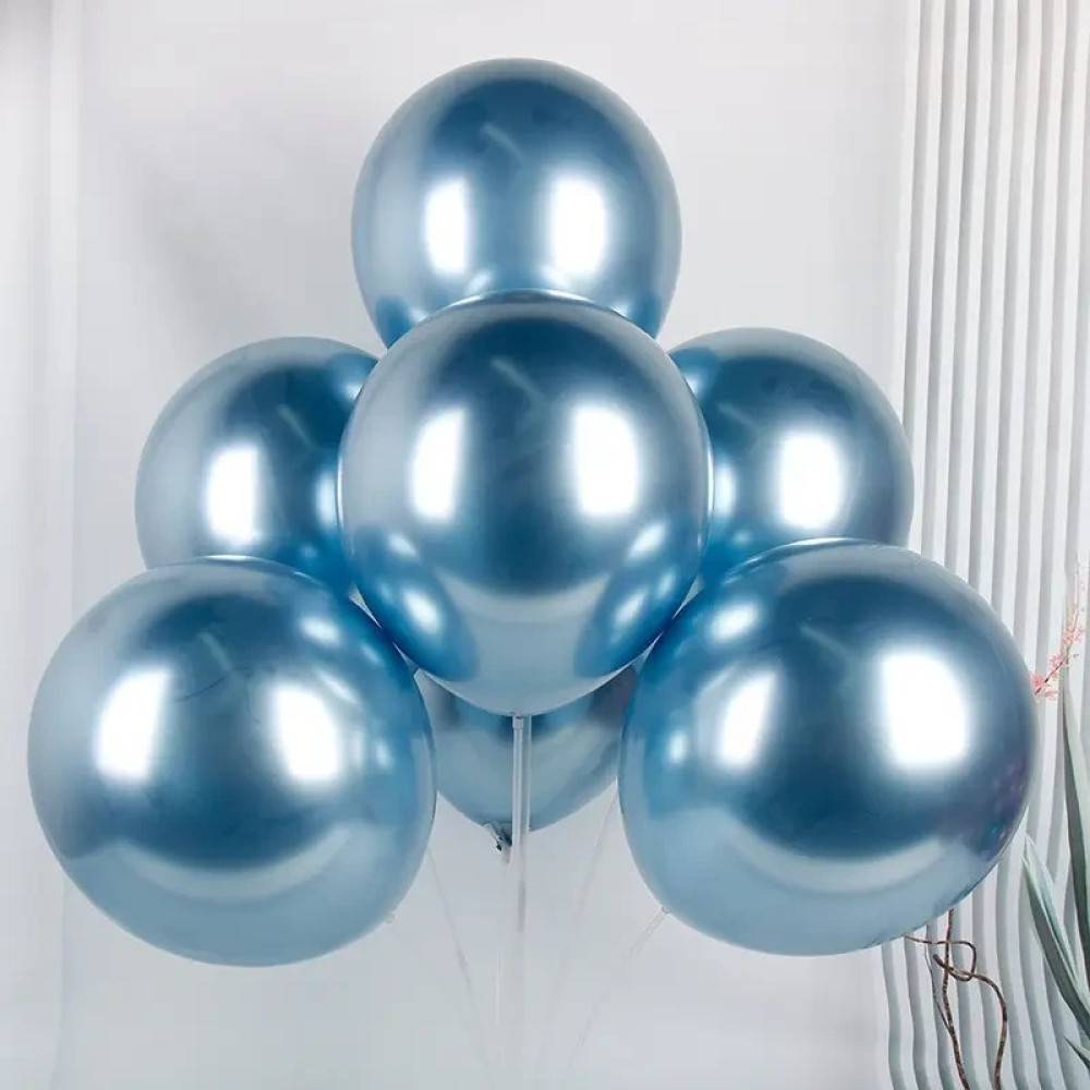Кулька латексна "Хром" Китай Блакитний 12' (50)