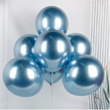 Кулька латексна "Хром" Китай Блакитний 12' (50)