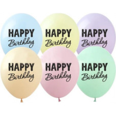 Кульки пастель, 12", SDR-56 Happy Birthday маракуні, латекс, TM SHOW