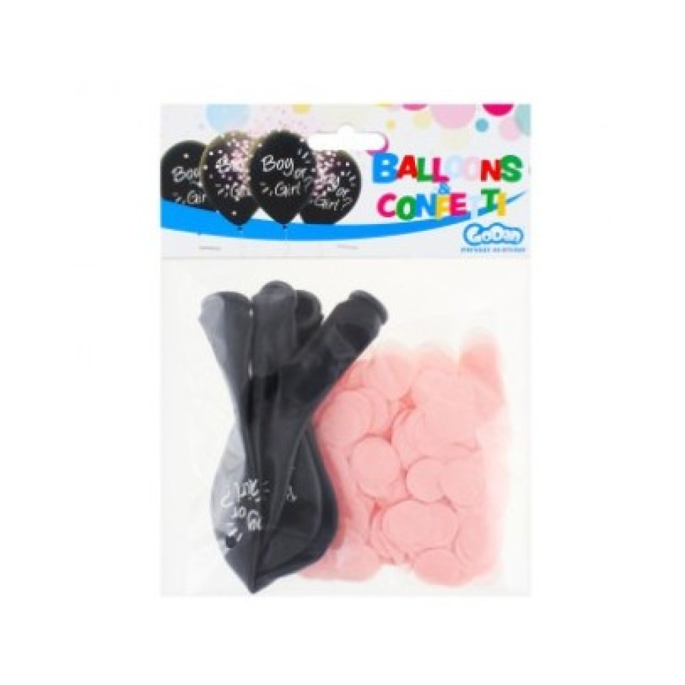 Набір кульок Girl /Boy 4 шт/уп +конфетті рож, латекс 12022 Godan