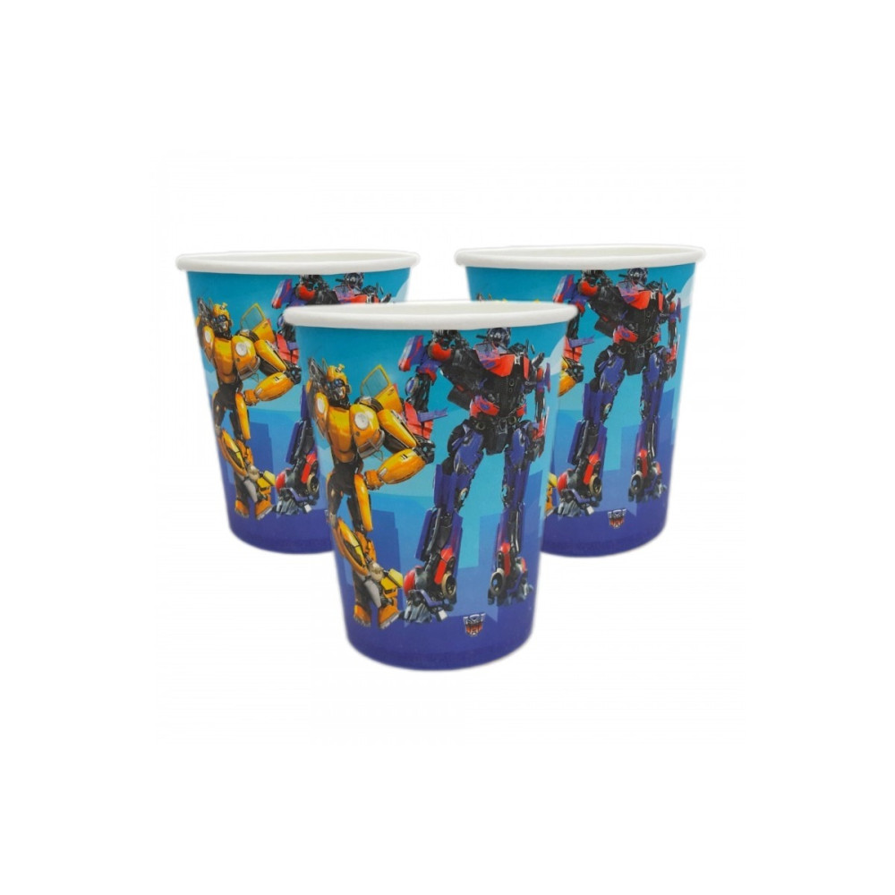 Стакан "Трансформери стоячи на синьому"