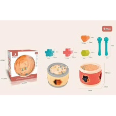 Логічний барабан HL 2022-31, 2 кольори, сортер, лабіринт, 4 фігурки, у коробці