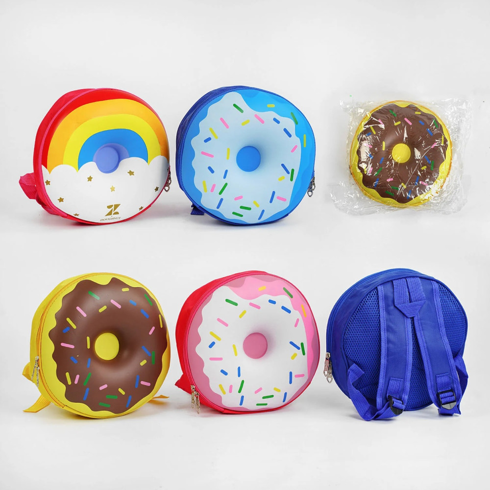 Рюкзак C 55547 "Пончик", 4 види, 1 відділення, в пакеті