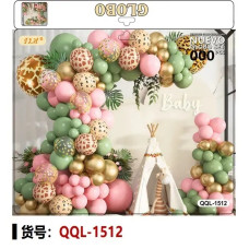 Набір для фотозони Фольгованих та латексних Куль Сафарі, оливково рожевий QQL-1512 14657