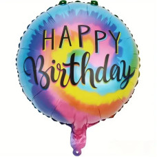 Фольгована кулька Коло Happy Birthday веселкове омбре 18"15269