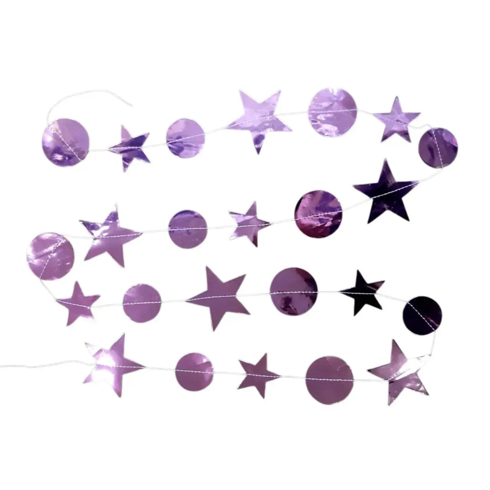 Вивіска декор "Зірки та кола" рожеві метал 14861