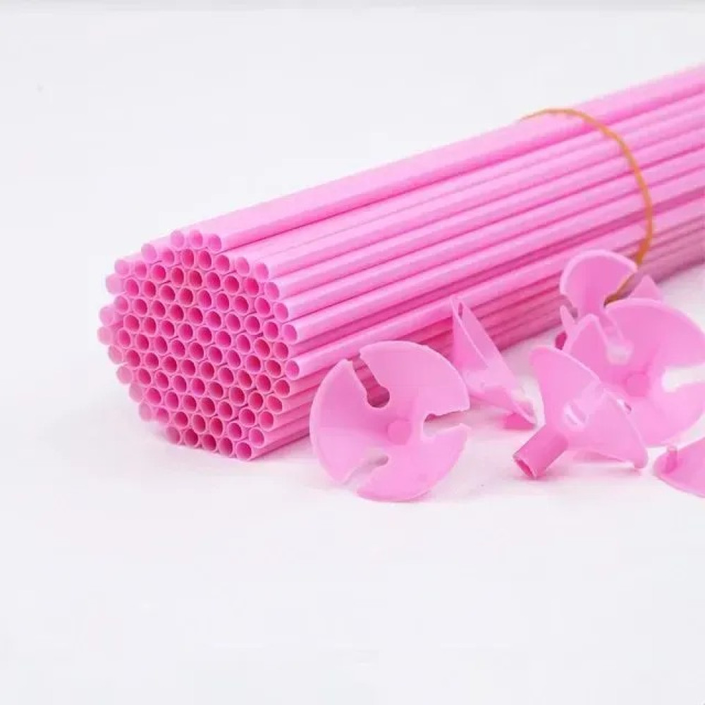 Палички тримач тонкі для куль 41 см рожеві 13662