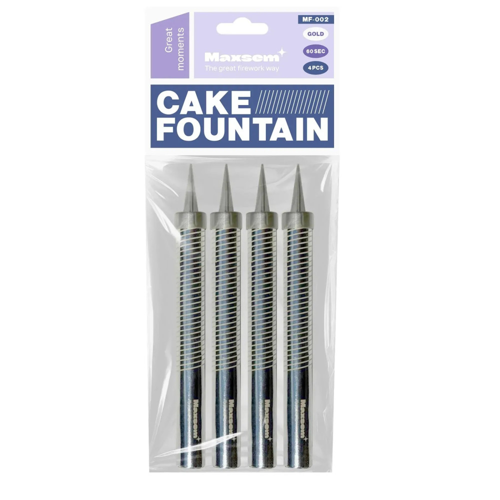 Холодний фонтан Cake Fountain (Польша) 15 см 60 сек (4 шт) срібло 10118