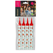 Холодний фонтан (Польша) 12,5 см (4 шт) білий з зірками, 40 сек 10117