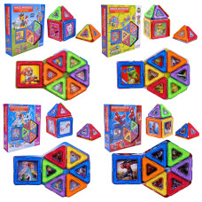 Конструктор магніт. арт. JH8833/34/35/97 (48шт/2) 4 віда микс, 26дет, короб. 21*5*22  см