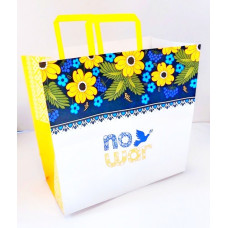 Пакет крафт ручки - прямокутні паперові кольорові, 32х15х30 см, папір 100 г/ м2 Крафт колір Білий KGB 323015 -31