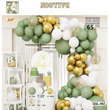 Набір для фотозони Фольгованих та латексних Куль Оливковий, золотий хром QQL-482