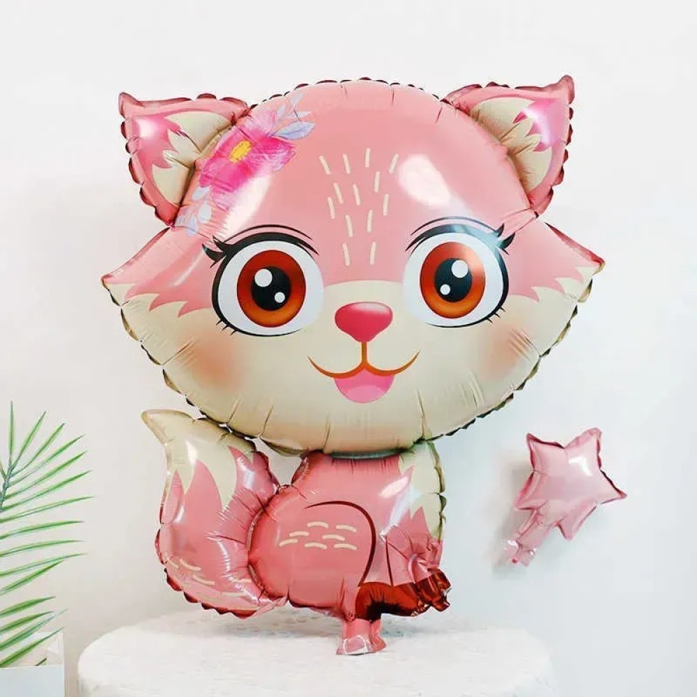 Фольгована кулька (фігура) Лисеня Рожеве 13603