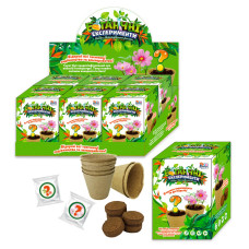 Ботанічні експерименти 77861 (12) "4FUN Game Club", ЦІНА ЗА 1 ШТУК В БЛОЦІ12шт, ґрунт, насіння, паперові горщики