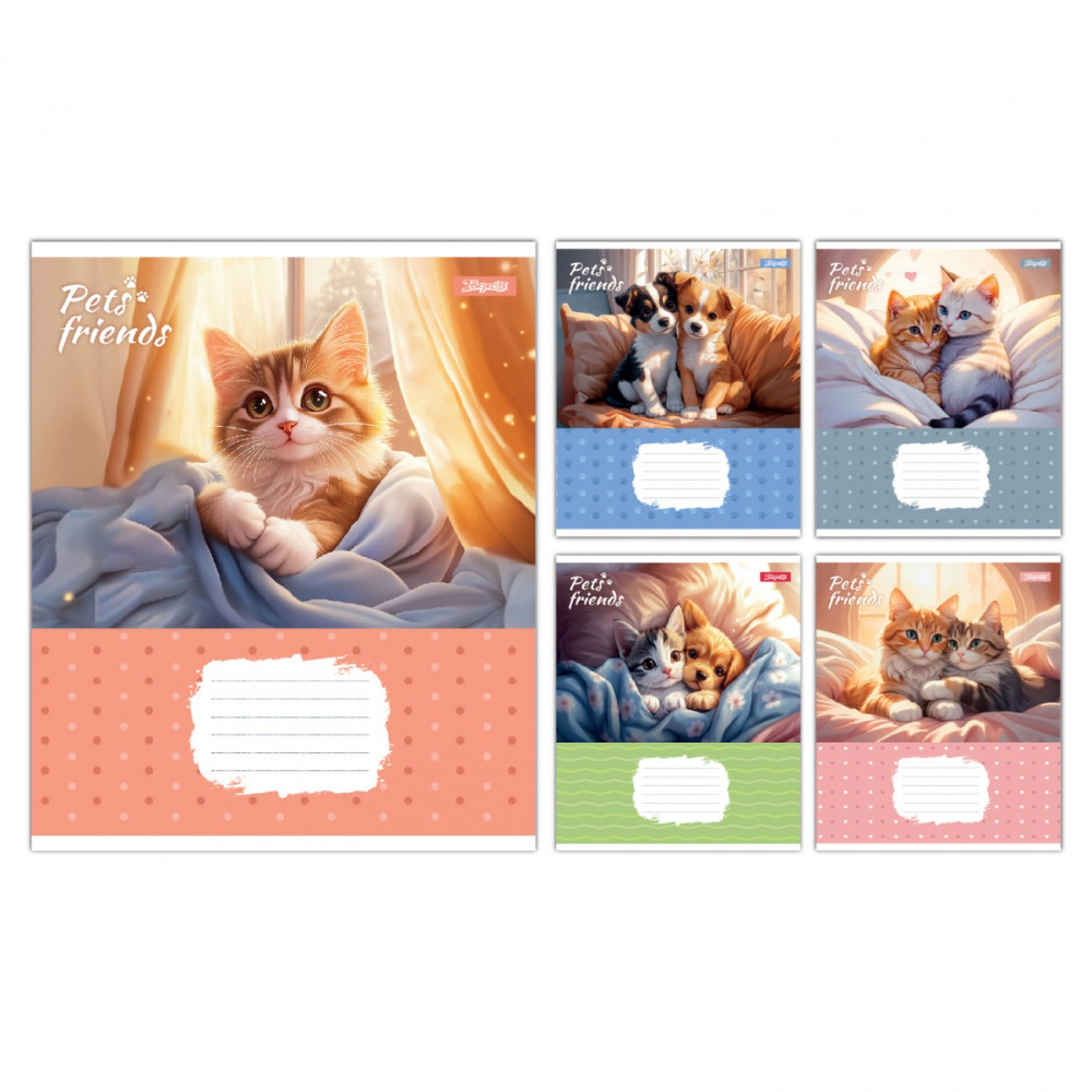Зошит учнівський шкільний 1 Вересня Pets Frinds А5 18 аркушів лінія (768070)