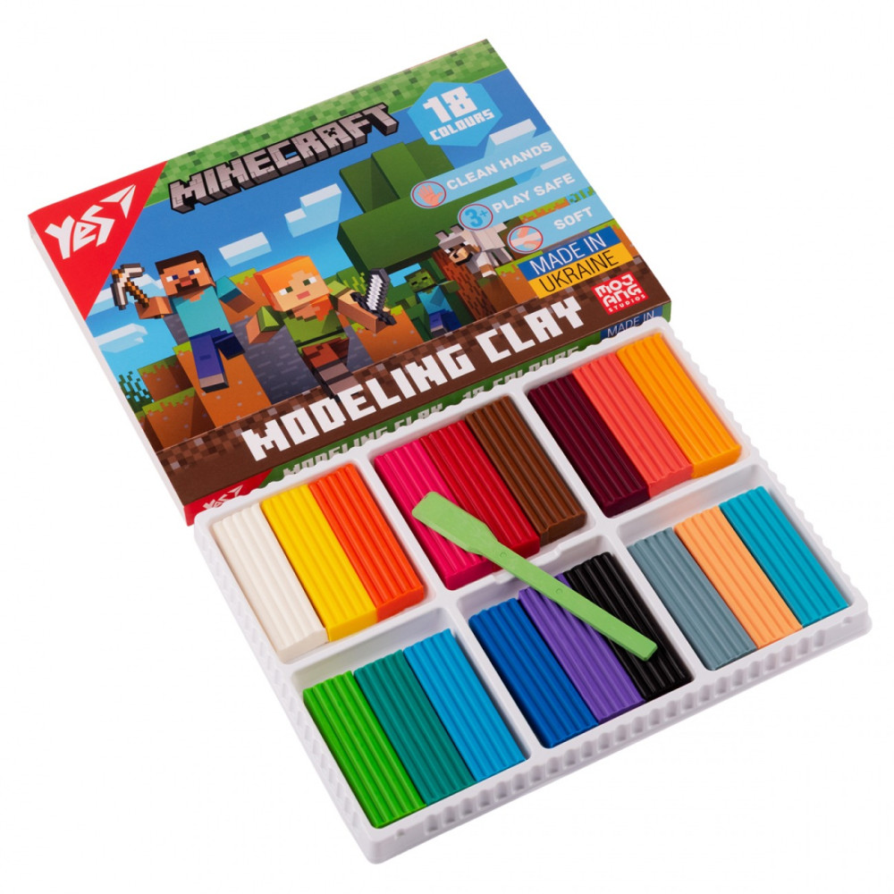 Пластилін Yes Minecraft 18 кольорів 360 г 540678