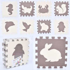 Килимок Мозаїка MR 1284 (12шт) EVA, морські мешканці, 9дет, (9мм, 30-30см), в пакеті, 30-30-8см