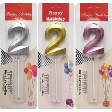 Свічка-цифра "2" металік TL-1056 (111562)