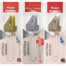Свічка-цифра "4" металік TL-1056 (111564)