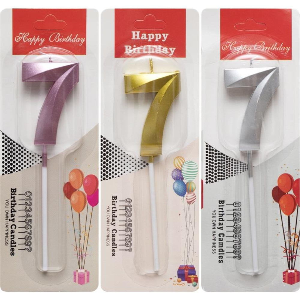 Свічка-цифра "7" металік TL-1056 (111567)