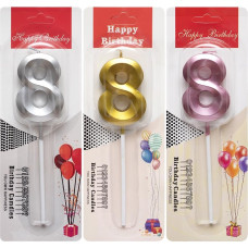 Свічка-цифра "8" металік TL-1056 (111568)