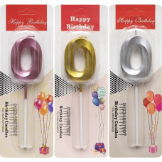 Свічка-цифра "0" металік TL-1056 (111560)