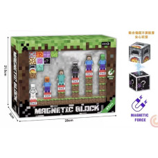 Конструктор магнітний 899-1M "Minecraft", 47 дет+Магнітнті фігурки 28*22см  ., в кор-ці, 28*22см