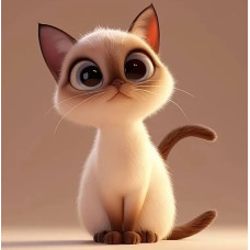 Алмазна мозаїка "Сіамське кошеня", 20*20см, на рамці, в кор. 21*21*2,5см, ТМ Dreamtoys S10347