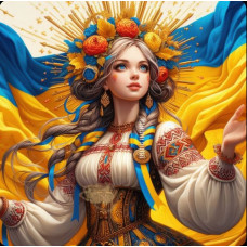 Алмазна мозаїка "Блакитноока" S10302 ТМ Dreamtoys, 20x20 см, на рамці, 21x21x2,5 см, в коробці