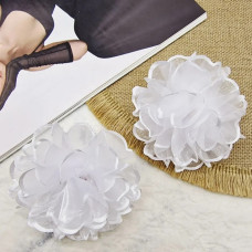 Бантик на резинці для волосся білий 9 см (10) ММ-027