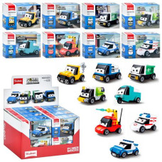 Конструктор SLUBAN M38-B1072 (144шт) машинки, інерц, від 37дет, в кор-ці, 16шт(8видів) в дисплеї,28,5-19-19см