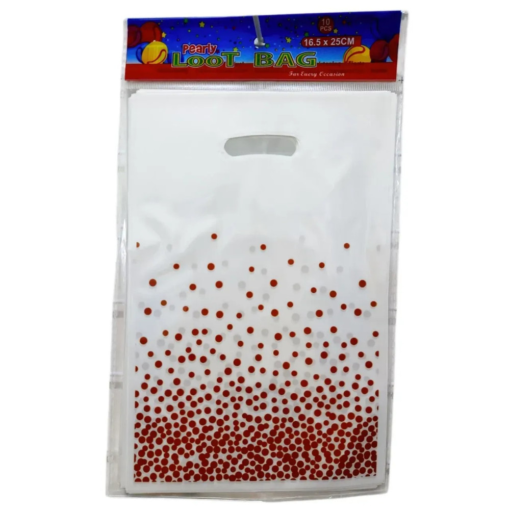 Пакет подарунковий дитячий Білий, рожеве золото коло 16,5x25 см 10 шт 15486